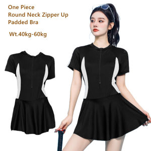 One Piece Swimsuit Rash Guard for Women Long Sleeves with Zip-UP Surfing Diving Bathing Suit Ladies Swimwear XXL