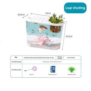 Bể cá NAGO bằng nhựa trong suốt có cường lực chống vỡ Nhựa có thể tháo rờicó nắp đậy