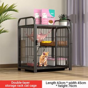 Cat Cage 2/3/4 Level Solid Steel Pipe with Door Ladder Stable Tray Large Free Space for Cat Play Sleep