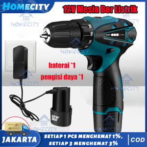 (COD) mesin bor cas 2 baterai / hilda bor baterai / bor cas murah 2 baterai / bor charger / Mesin Bor Listrik Cordless Drill Set Drill Machine Cordless Battery Electric Drill Power Tool Drill / bor baterai cas komplit / bor cas murah 2 baterai