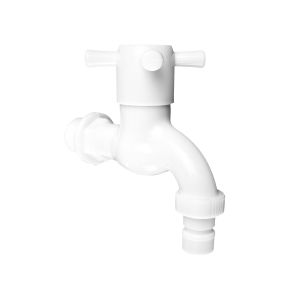 Kran Tembok Air Wastafel Dan Bak Mandi Engkol Baling Bahan Plastik  1/2 inch SLT 09-100