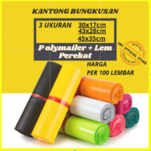 PLASTIK PEREKAT POLYMAILER (100 LEMBAR) AMPLOP PLASTIK PACKING OLSHOP LANGSUNG PEREKAT