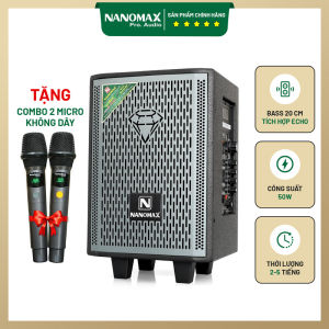 ( TẶNG KÈM 2 MIC ) Loa Kéo Xách Tay Hàng Siêu Trầm - Loa Kéo Karaok Treble Công Suất Cực Khủng Bass Dày - Bluetooth 5.0 Tích Hợp Vang Số Chỉnh Cơ Bass Treble Echo Reverb -Chất Âm Cực Hay