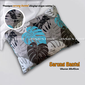 MOTIF BARU JNSBSTORE Sarung Bantal Resleting 60X45cm Warna Pekat Katun Polymicro