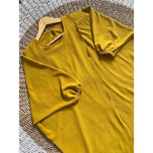 Baju Tunik Mecca Crinkle Terbaru Lengan 3/4 Serut Karet