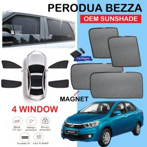 Perodua Bezza Window Net Sun Shade Magnetic Oem Sunshade Magnet Door Visor Sun Uv Protection Mirror Cover Privacy Anti-Glare Shield Protection
