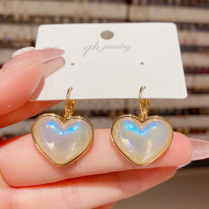 Frascati Light Luxury Simple Heart Pearl Hoop Earrings For Women Fashion Shiny Jewelry Gifts