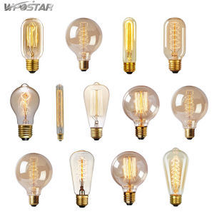 Retro Vintage หลอดไฟ LED Edison E27 40W ST64 G80 G95 G125 Amber แก้ว Bombillas หลอดไฟตะเกียงไฟฟ้า Filament หลอดไฟ