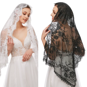Latin Mass Veil Beautiful Floral Lace for Infinity Mantilla Veils for Head Covering Women Church Veils for Catholic Chap