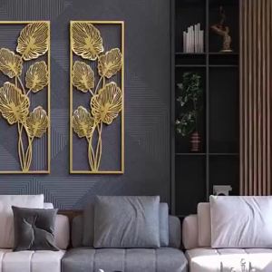 【 Cheapest】85x30cm Nordic Luxury Style Creative Metal Leaf Wall Decoration Metal Leaf Wall Art Decor