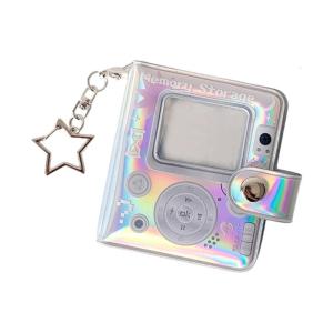 2inch Album ảnh nhỏ với keychian chất kết dính photocard chủ với mặt dây chuyền 32 Túi photocard chất kết dính Album