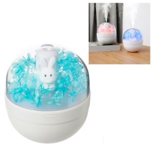 Eternal Flower Design Rabbit LED Night Light Atomized Humidifier Air Moisturizing Aroma Diffuser