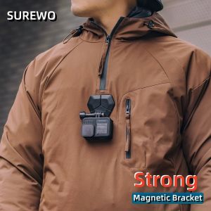 SUREWO Magnetic Camera Neck Holder Mount Hanging Bracket Quick Release for GoPro 13 12 11 Action 5 4 3 insta360 X5 Action Camera
