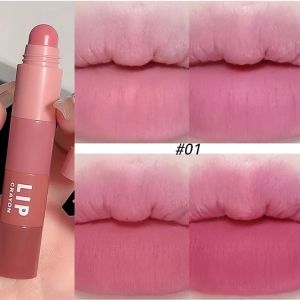 4 Colors In 1 Matte Lipstick Velvet Rose Purple Lip Tint Combo Long Lasting Non-stick Cup Lip Gloss