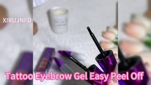 XIRUJNFD Tattoo Eyebrow Gel Easy Peel Off Tattoo Peel Off Eyebrow Gel Tint Waterproof Transfer-Proof for All Skin Types (01 #   Dark Brown)