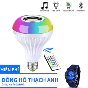 Bóng Đèn RGB Đèn Đổi Màu Âm Nhạc 12W RGB E27 Loa Bluetooth Nhiều Màu Bóng Đèn Trang Trí Có Điều Khiển Từ Xa Cho Bữa Tiệc Tại Nhà &Đồng hồ thạch anh miễn phí