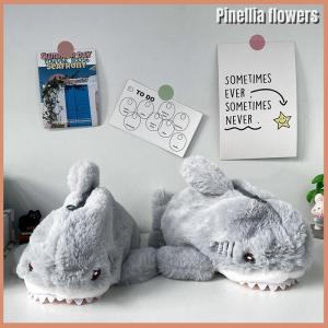 【Pinellia flowers】 Cute Plush Ocean Shark Pencil Case Cosmetic Bag Portable Large Capacity Pen Pouch Stationery Storage Box School Office Supplies