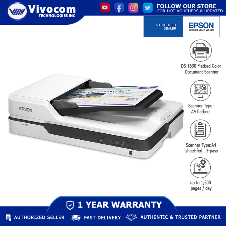 Epson DS1630 Flatbed Color Document Scanner Lazada PH