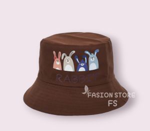 REYO STORE-Topi bucket anak motif rabbit kelinci topi ember anak perempuan lucu model korea