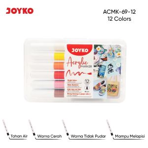 JOYKO Acrylic Marker ACMK-69 12/24 Color Spidol Akrilik Tahan Air