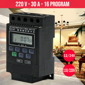 COD Digital Timer saklar pemutus aliran listrik otomatis Switch Relay 16 Program 220V/30A CHINT