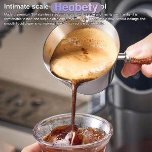 Heabety Cốc đong espresso cốc uống espresso cỡ nhỏ có tay cầm phụ kiện quầy bar cà phê mini có vòi hình chữ V