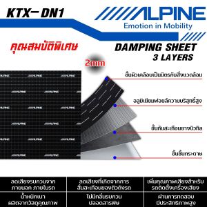 แท้!!แผ่นแดมป์อลูมิเนียมฟอยล์ แผ่นแดมป์ ALPINEDamping Sheet  รุ่น KTX-DN1 ซับเสียง กันเสียง ซับเสียงด้วยยางบิวทิล