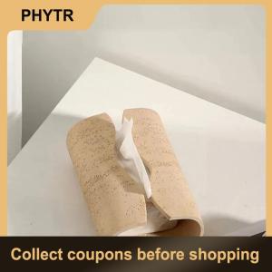 【PHYTR】 1PC Resin Tissue Box Vintage Cave Stone Napkin Holder Simple Style for Coffee Table Bedroom Unique Home Decor