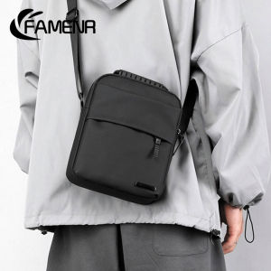 FAMENR【พร้อมส่ง】กระเป่าสะพาย กระเป๋าสะพายไหล่ผู้ชายแฟชั่นใหม่ผ้า Nylon ความจุขนาดใหญ่สบายๆกันน้ำทนต่อการสึกหรอกระเป๋า Messenger ที่เรียบง่าย