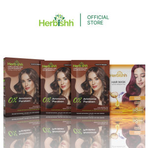 Herbishh Hair Care Permanent Color Dye Shampoo 2 pcs - 30ml - Chestnut Brown