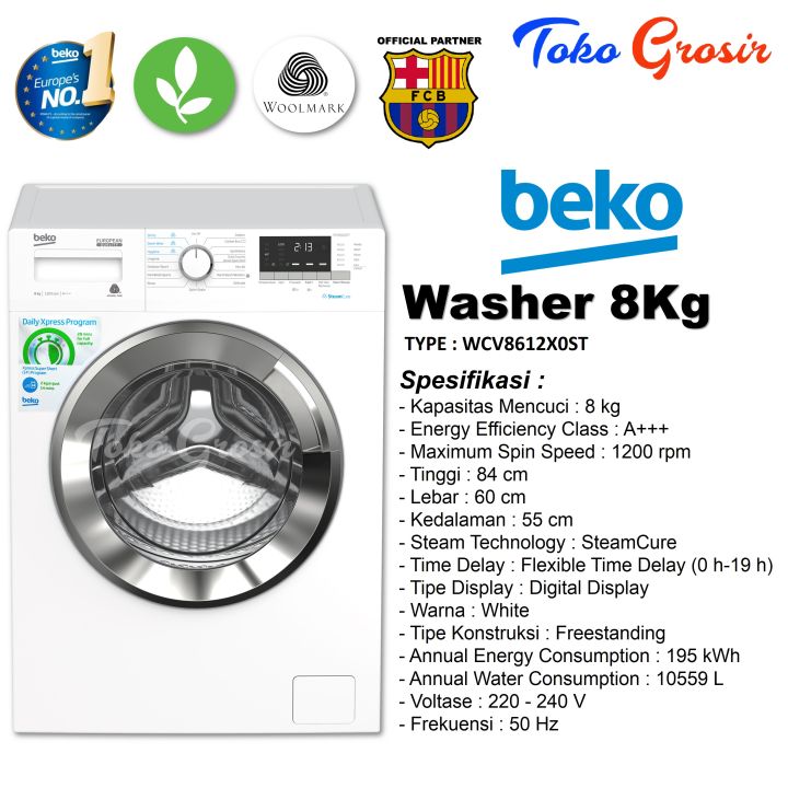 BEKO WASHER / MESIN CUCI / MESIN CUCI LAUNDRY KAPASITAS 8 KG | Lazada