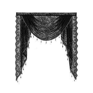 Laces Waterfalls Valance Curtain with Intricate Beadwork and Embroidery for Sophisticated Touch in Various Home Space