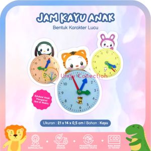 Jam Belajar Kayu Mainan Edukatif Anak Berwarna