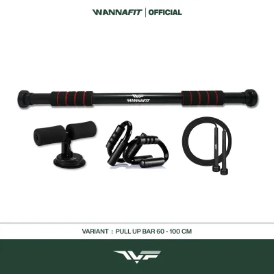 WANNAFIT Paket Calisthenics | Pull Up Bar Push Up S Sit Up Stand Skipping PVC | Alat Olahraga Rumah