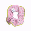 Cream Striped Hair Ring Female Sweet Bear Mori Cute Scrunchie High Elastic Hair Accesssories. 