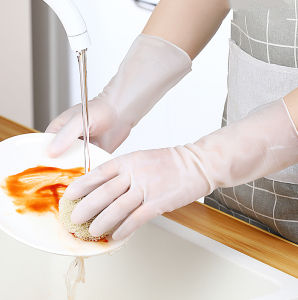 🇸🇬 Rubber Kitchen Dishwashing Gloves / Reusable Household Cleaning Gloves for Washing Dishes and Cleaning Tasks flexible Long-lasting and Non-Slip