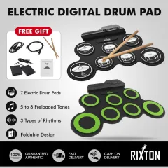 SULOBOM Electronic Drum Set, Portable Electronic Drum Kit, Roll-Up Electronic  Drum Pad with Bluetooth & LED Light, Built-in Dual Stereo Speakers, Holiday  Birthday Gift for Kids Adults 