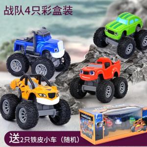 Set of 4pcs Blaze and The Monster Machines Monster Diecast Vehicle Alloy Deformation Robot Series Toys for Boys Collection Figures