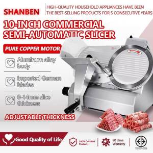Stainless Steel Electric Meat Slicer 12 Inch Heavy‑Duty Semi‑Automatic Slicing Machine For Frozen Meat Cheese