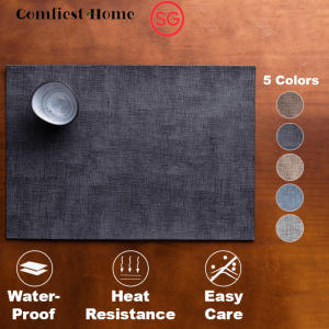 [SG Stock/Fast Shipping] Leather Waterproof Table Mat Placemat Coaster Tablemat Stain-proof Washable PU Table Mat Dining Kitchen Place Mats