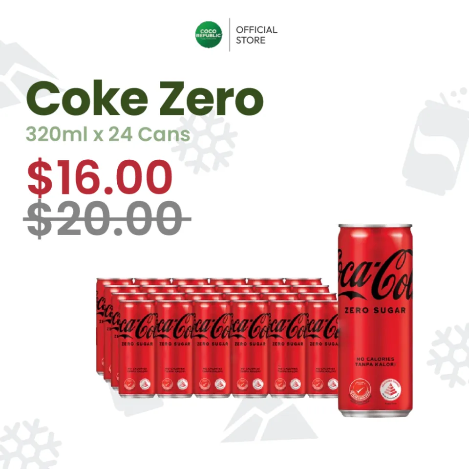 Coca Cola - Coke Zero (320ml x 24 Cans) | Lazada Singapore