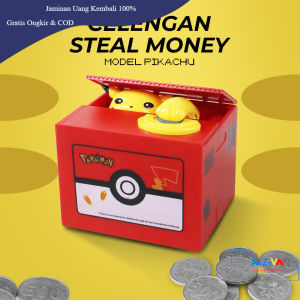 TAKARA Celengan Lucu Steal Money Piggy Bank Model Pikachu - T17
