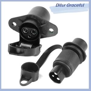 Ditur ปลั๊กต่อพ่วงแบบ3ขา3ขาสำหรับรถพ่วงรถพ่วงปลั๊กอินสำหรับรถบรรทุกไฟฟ้า12V