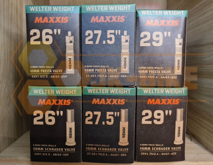 ยางในจักรยาน Maxxis รุ่น Welter Weight เสือภูเขา 26, 27.5, 29 FV/AV ...