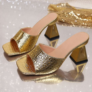 [Free Shipping] Womens Sandals 2025 Summer New Versatile High Heel Fashionable Outdoor Slippers Womens Flat Sandals