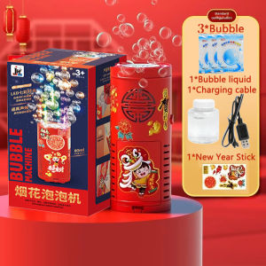 Kebidumei 2026 Chinese New Year Automatic Bubble Machine 20 Holes Upgrade Bubble Blower With Music Flash Lights Toys kids Gifts Party Festival
