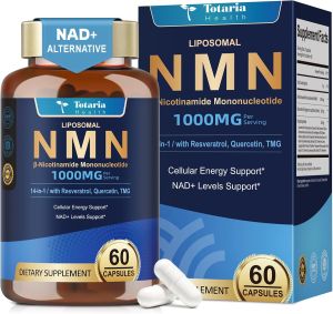 Totaria Liposomal NMN 1000mg Supplement - 14-in-1 NMN with Resveratrol CoQ10 TMG Quercetin & PQQ for NAD+ Levels Cellular Energy & Anti-Aging 60 Capsules
