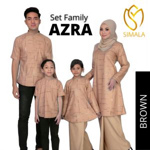 (RAYA 2026) AZRA Koleksi EKSLUSIF sedondon keluarga Baju Kurung Kurta Corak Printed Foil Osaka Cotton SIMALA