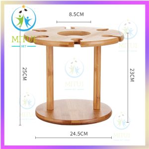 【Ready Stock】️Wine Glass Rack - Bamboo Holder Cup Hanging Shelf Organizer for Home Bar Restaurant