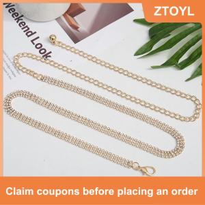 【ZTOYL】 ชุดเดรสแฟชั่นสายรัดเอวประดับพลอยเทียมสำหรับผู้หญิงสายคาดเอวตกแต่งสุดหรูระดับไฮเอนด์เข็มขัดคาดเอวปรับได้